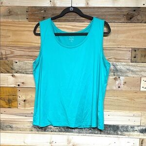 212 Collection size XL Aqua Seaform Color Slinky Sleeveless Lightweight Tank Top